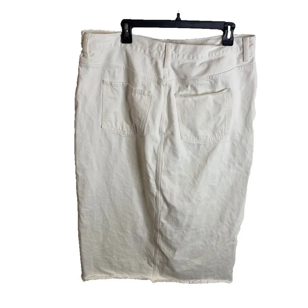 Madewell $110 The Rilee Denim Midi SKirt White Size 33 NQ802 - Picture 10 of 10